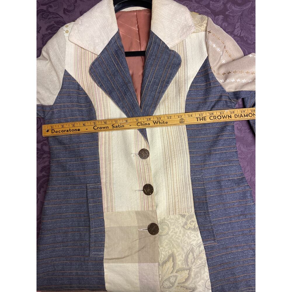 Vintage Patchwork Blazer Jacket Small - image 3